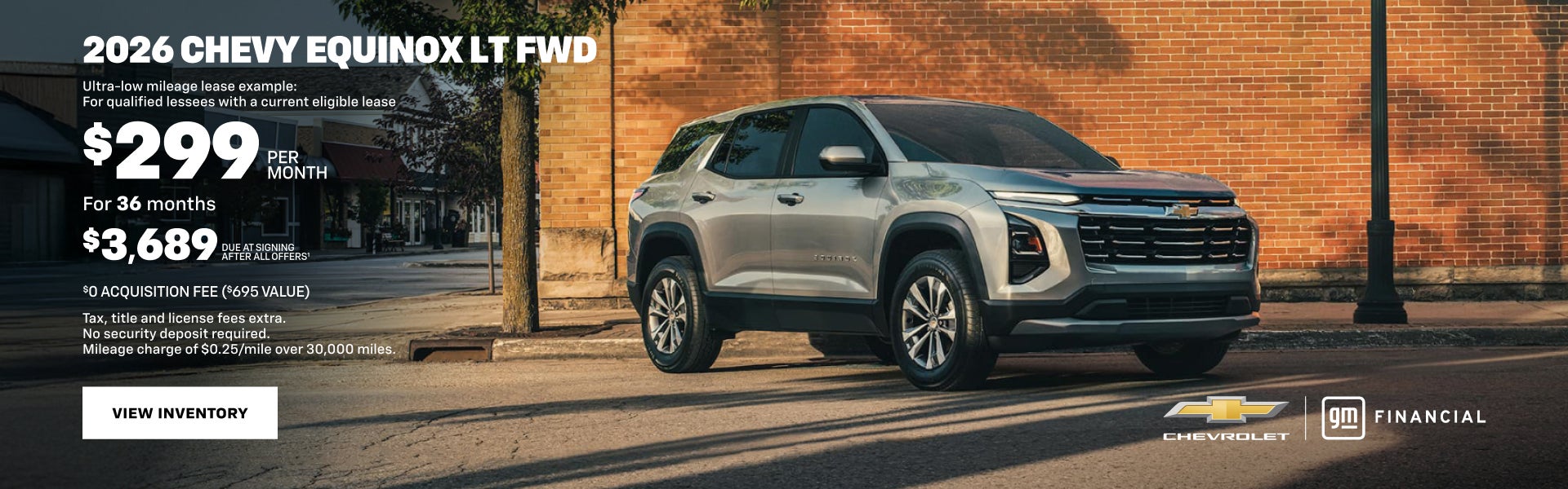 2026 Chevy Equinox LT FWD. Ultra-low mileage lease example: For qualified lessees with a current ...
